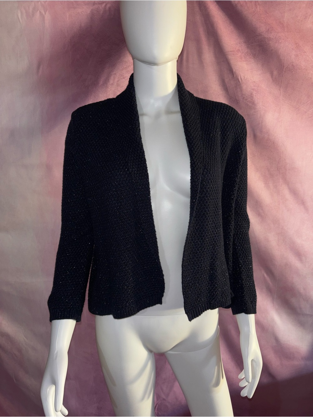 Navy Open-Front Women's Sweater Cardigan